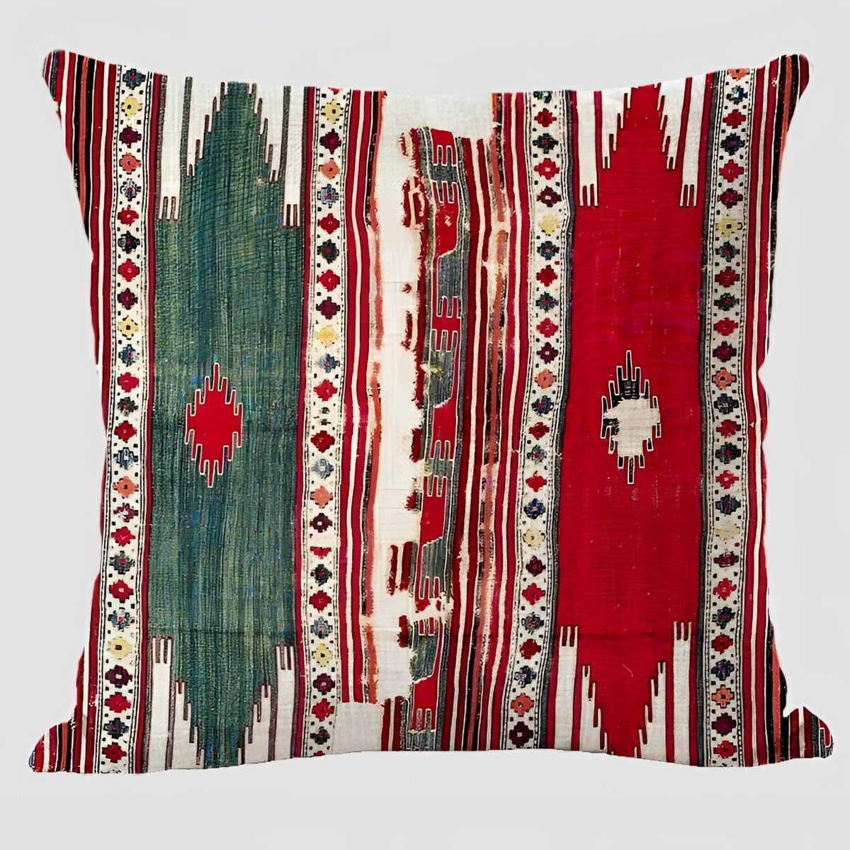 Handwoven Kilim Cushion - Bohemian Ethnic Pillow for Southwestern Decor