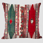 Handwoven Kilim Cushion - Bohemian Ethnic Pillow for Southwestern Decor