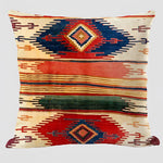 Handwoven Kilim Cushion - Bohemian Ethnic Pillow for Southwestern Decor