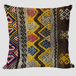 Handwoven Kilim Cushion - Bohemian Ethnic Pillow for Southwestern Decor
