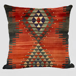 Handwoven Kilim Cushion - Bohemian Ethnic Pillow for Southwestern Decor