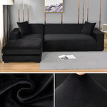Contemporary Velvet Sectional Sofa Cover - Grey Chaise Lounge, Elegant Furniture Protector