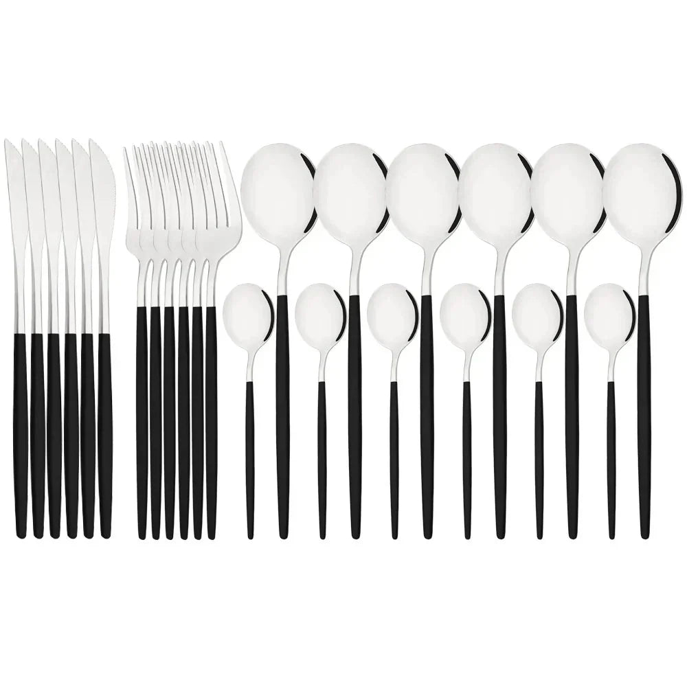 Elegant Modern Pink Stainless Steel Flatware Set | Stylish Pink Cutlery