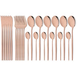 Elegant Modern Pink Stainless Steel Flatware Set | Stylish Pink Cutlery