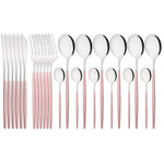Elegant Modern Pink Stainless Steel Flatware Set | Stylish Pink Cutlery