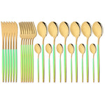 Elegant Modern Pink Stainless Steel Flatware Set | Stylish Pink Cutlery
