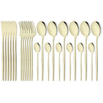 Elegant Modern Pink Stainless Steel Flatware Set | Stylish Pink Cutlery