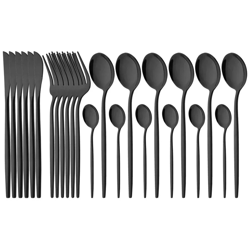 Elegant Modern Pink Stainless Steel Flatware Set | Stylish Pink Cutlery
