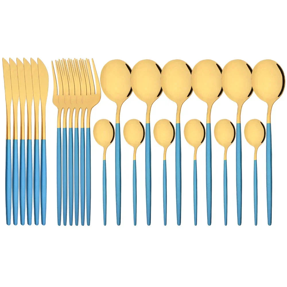 Elegant Modern Pink Stainless Steel Flatware Set | Stylish Pink Cutlery