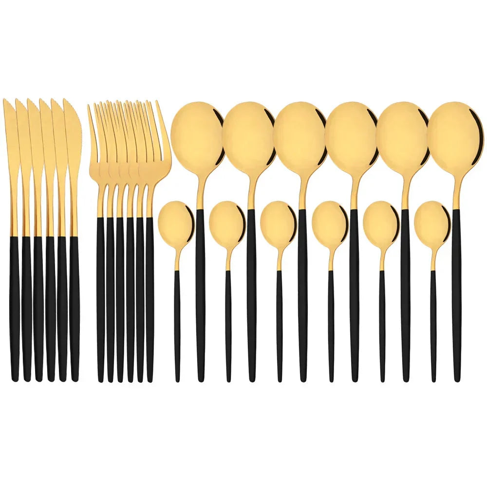 Elegant Modern Pink Stainless Steel Flatware Set | Stylish Pink Cutlery
