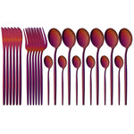 Elegant Modern Pink Stainless Steel Flatware Set | Stylish Pink Cutlery