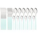 Elegant Modern Pink Stainless Steel Flatware Set | Stylish Pink Cutlery