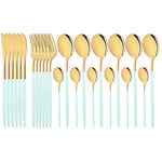 Elegant Modern Pink Stainless Steel Flatware Set | Stylish Pink Cutlery