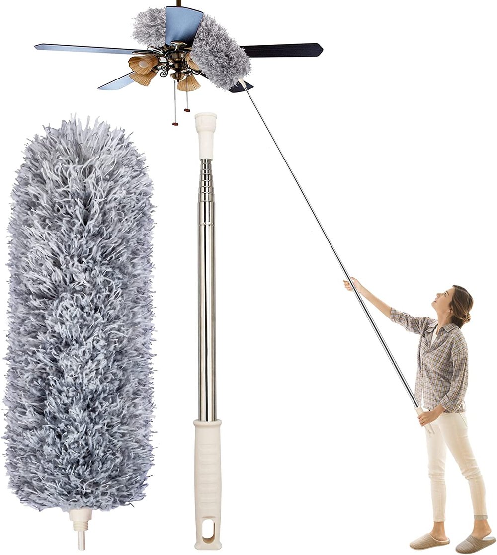 Telescopic Microfiber Duster | Extra Long Reach | Flexible Head | Washable
