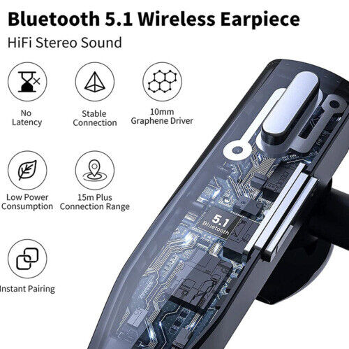 Dual Mic Wireless Bluetooth 5.1 Noise-Cancelling Headset/Earbuds for Truckers