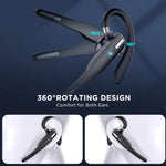 Dual Mic Wireless Bluetooth 5.1 Noise-Cancelling Headset/Earbuds for Truckers