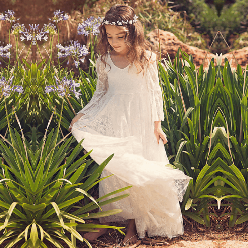 Bohemian and Timeless Communion Dress