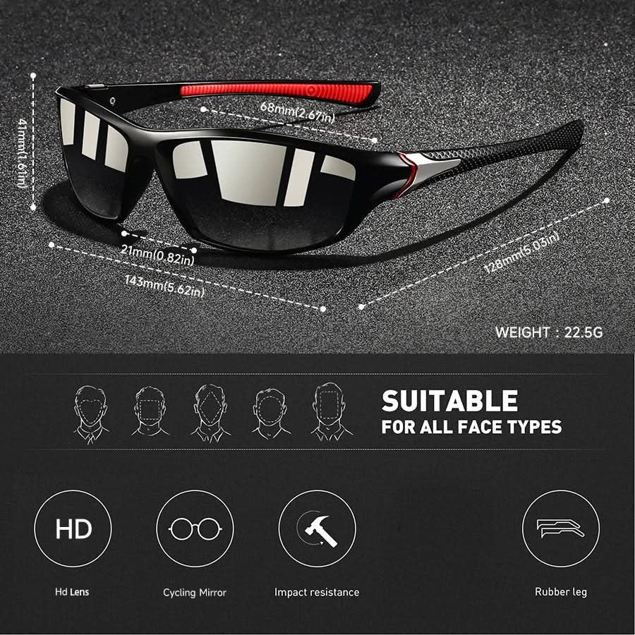 Sports Sunglasses with Polarized Lenses & UV400 Protection