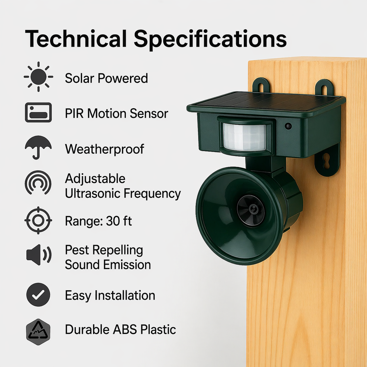 Solar-Powered Bird Deterrent with Animal-Friendly Predator Calls