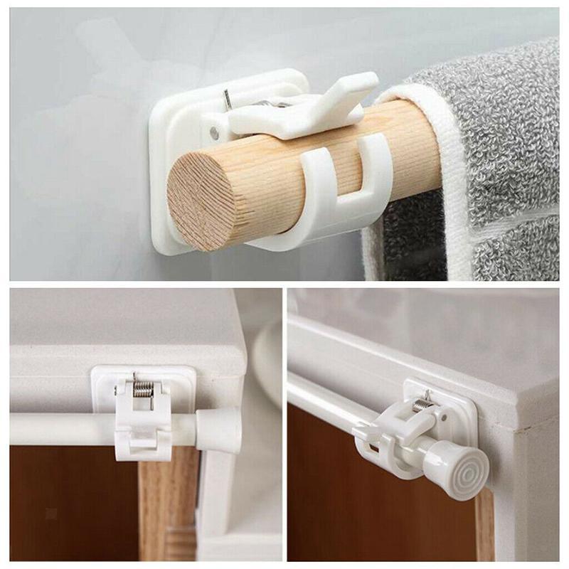 Drill-Free Curtain Holder | Self-Adhesive & Adjustable | Strong Grip
