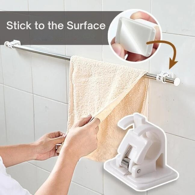 Drill-Free Curtain Holder | Self-Adhesive & Adjustable | Strong Grip