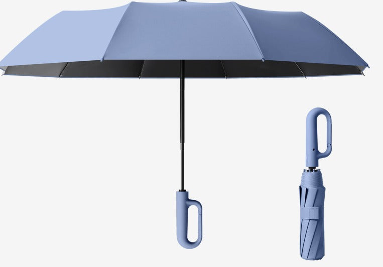 Compact and Durable Wind-Resistant Folding Umbrella with Large Buckle Grip
