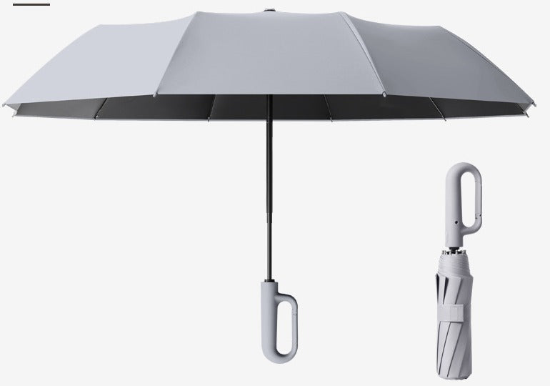 Compact and Durable Wind-Resistant Folding Umbrella with Large Buckle Grip