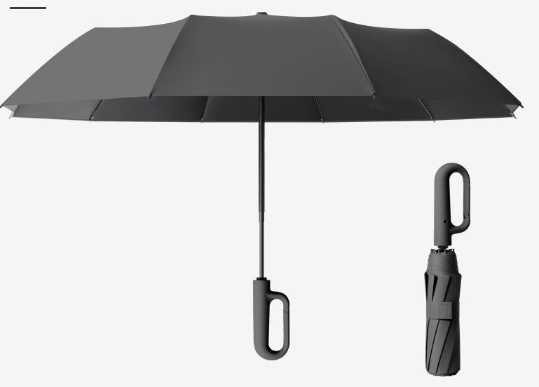 Compact and Durable Wind-Resistant Folding Umbrella with Large Buckle Grip