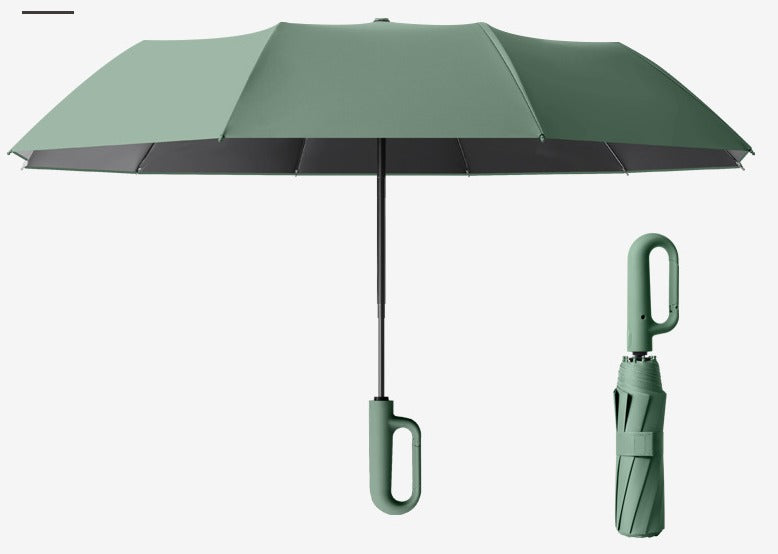 Compact and Durable Wind-Resistant Folding Umbrella with Large Buckle Grip