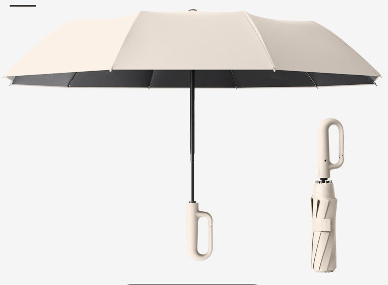 Compact and Durable Wind-Resistant Folding Umbrella with Large Buckle Grip
