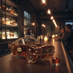 Whiskey Bottle | Mustang-Inspired Decanter | Intricate Glass Design | Perfect for Home Bar