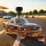 Whiskey Bottle | Mustang-Inspired Decanter | Intricate Glass Design | Perfect for Home Bar