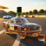 Whiskey Bottle | Mustang-Inspired Decanter | Intricate Glass Design | Perfect for Home Bar