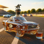 Whiskey Bottle | Mustang-Inspired Decanter | Intricate Glass Design | Perfect for Home Bar