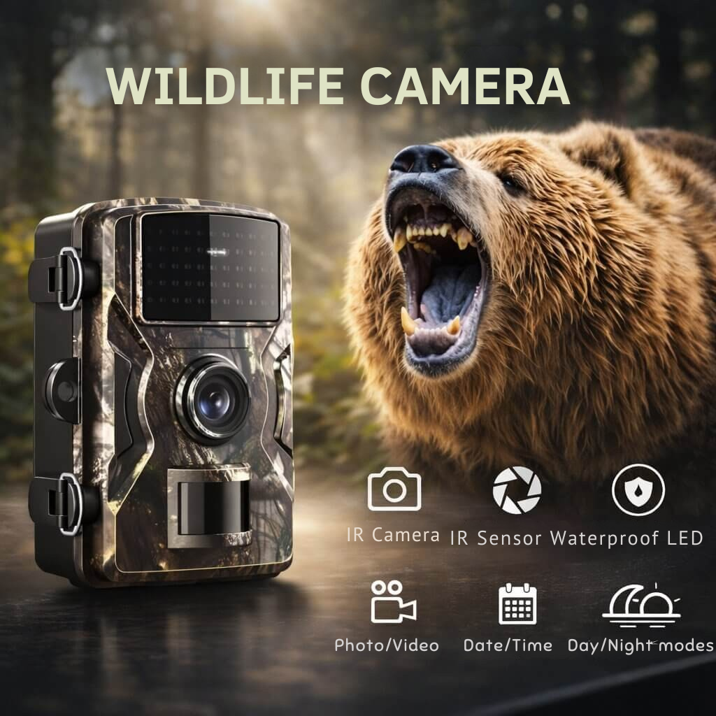 Night Vision Wildlife Camera with Motion Detection | Weatherproof Design | Forest Guardian