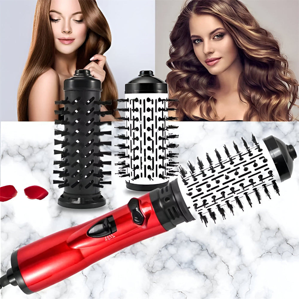 Rotating Ionic Hair Brush and Dryer-Curling Iron