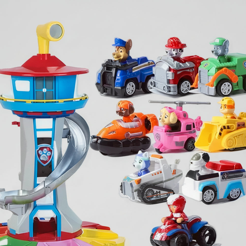 Kids' Toy Set with Tower, Slide, and Cars