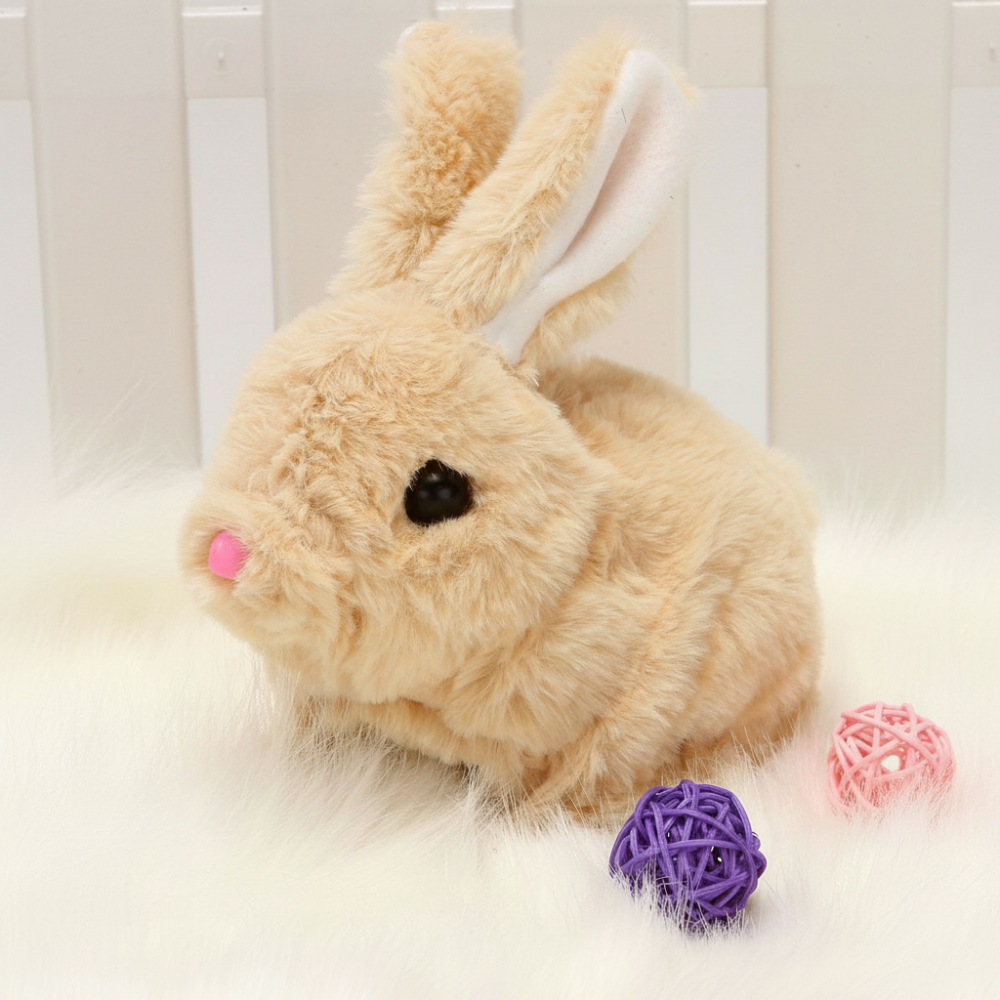 Interactive Plush Rabbit Toy with Movements and Sounds for Kids