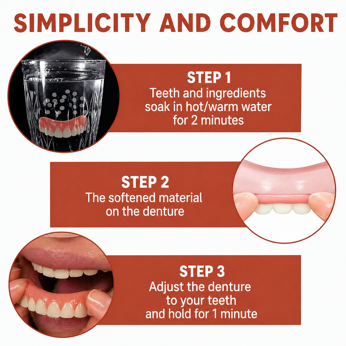Dental Prosthesis | Soft Silicone Cushion | Non-Slip Fit Without Pressure Points