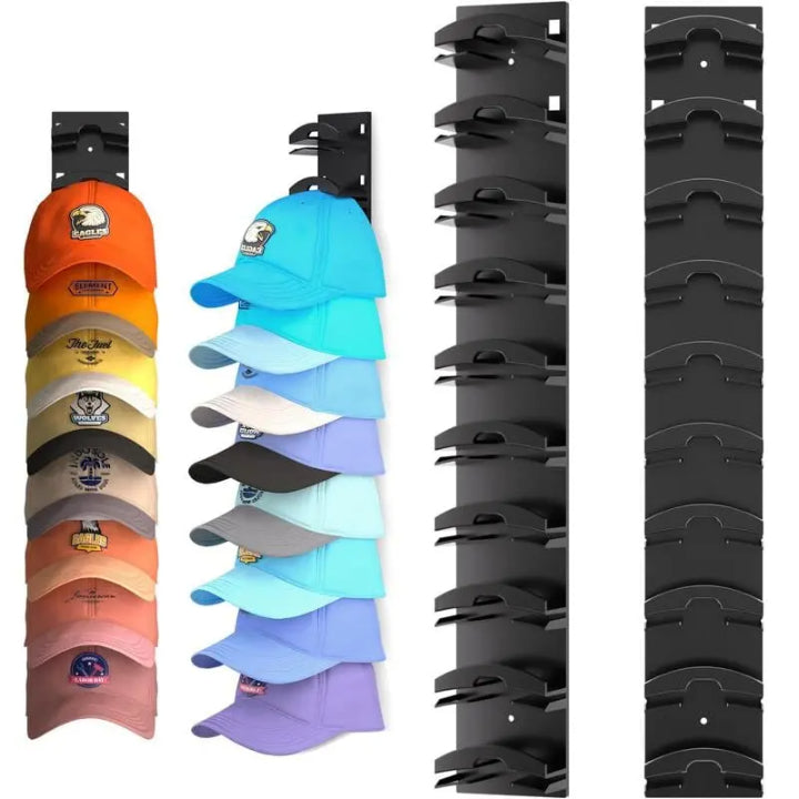 Wall-Mounted Cap Organizer – Holds 10 Caps, Keeps Brims Flat and Neat