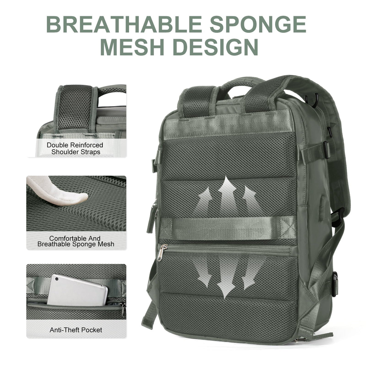Women's Large Travel Backpack – Waterproof Hiking Backpack | Anti-Theft Design