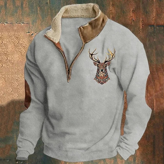 Stylish Men's Sweater with Elegant Deer Design