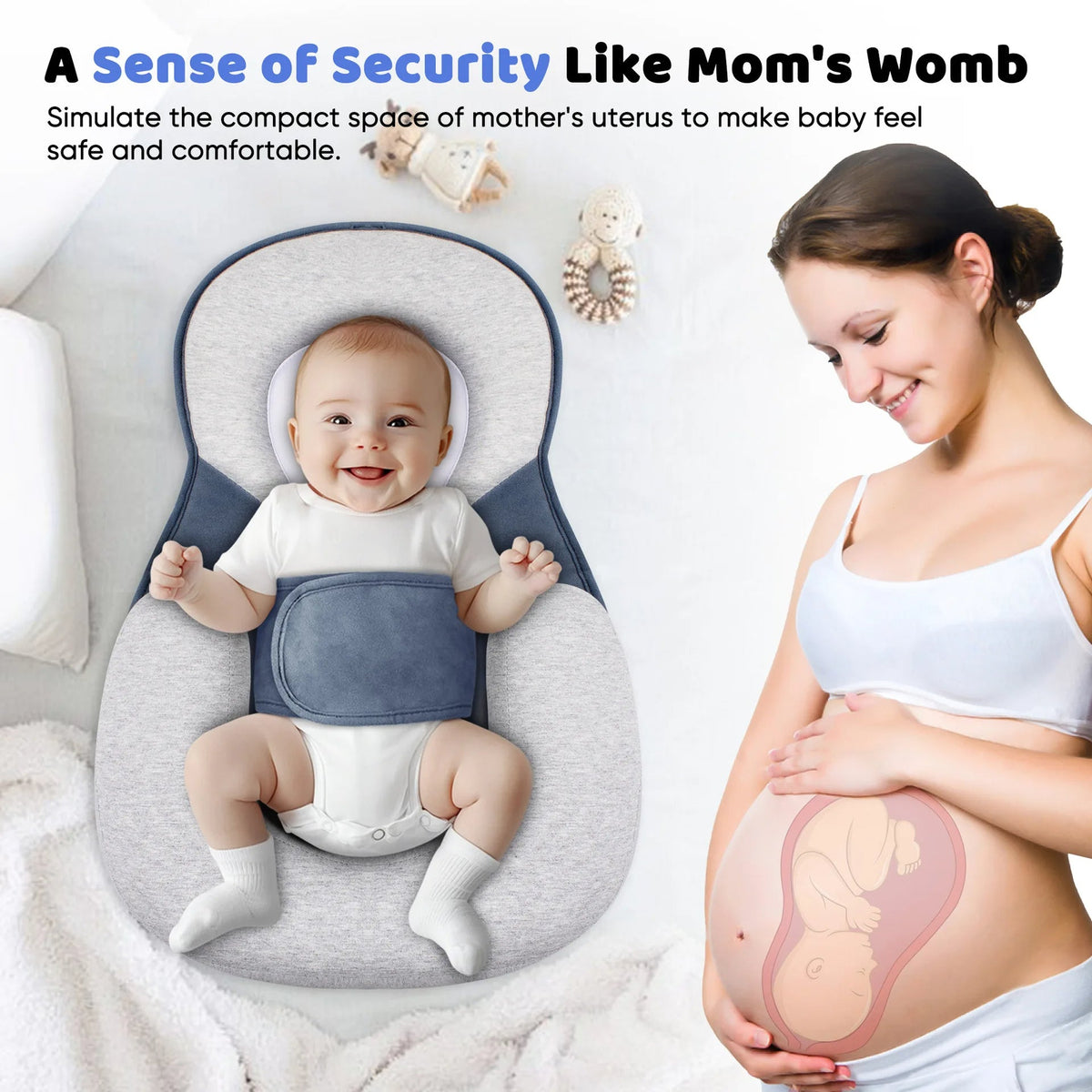 Elevated Anti-Reflux Lounger for Newborns and Infants