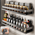 Wall Mounted Suction Cup Spice Rack for Kitchen