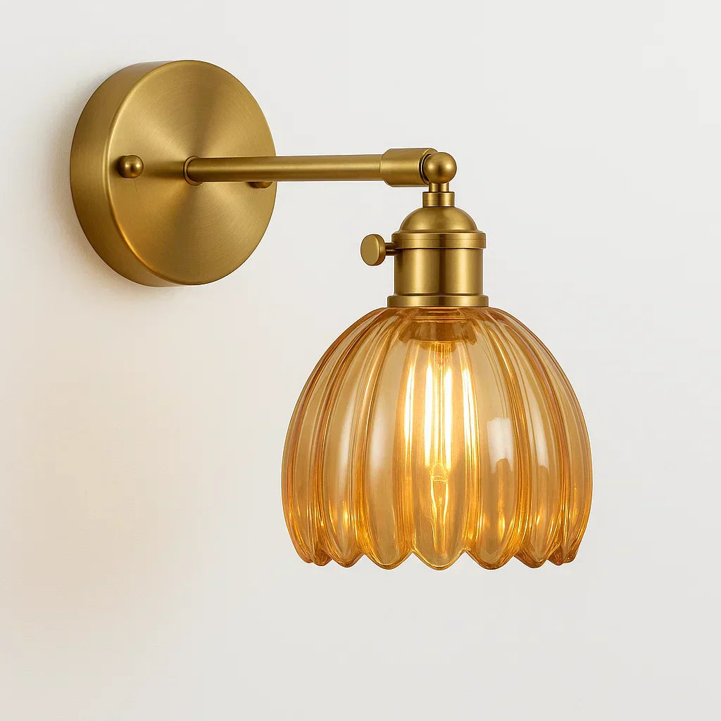 Retro Wall Lamp with Tulip Glass Shade | Vintage Style