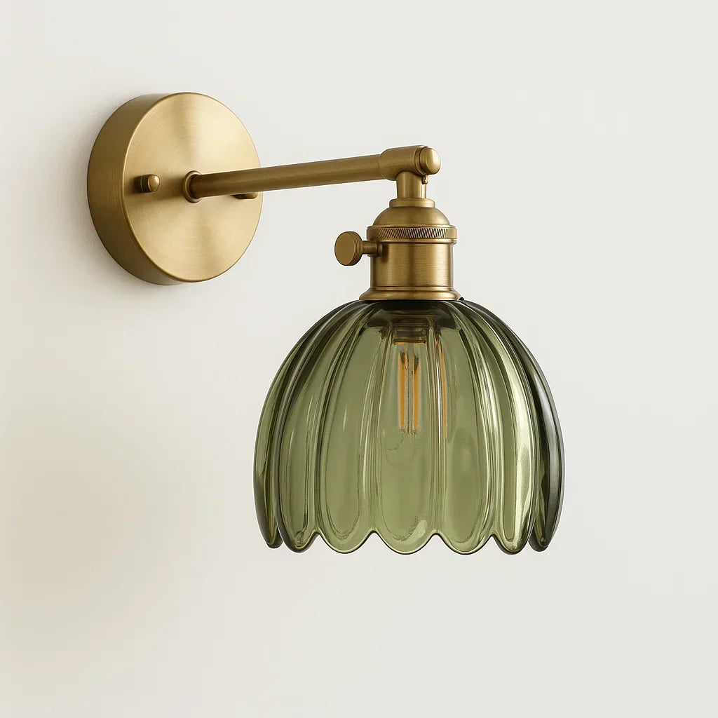 Retro Wall Lamp with Tulip Glass Shade | Vintage Style