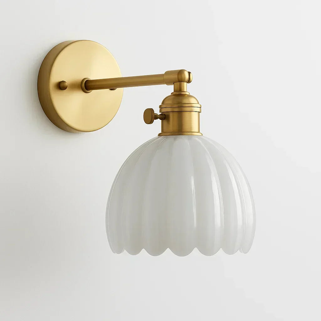 Retro Wall Lamp with Tulip Glass Shade | Vintage Style