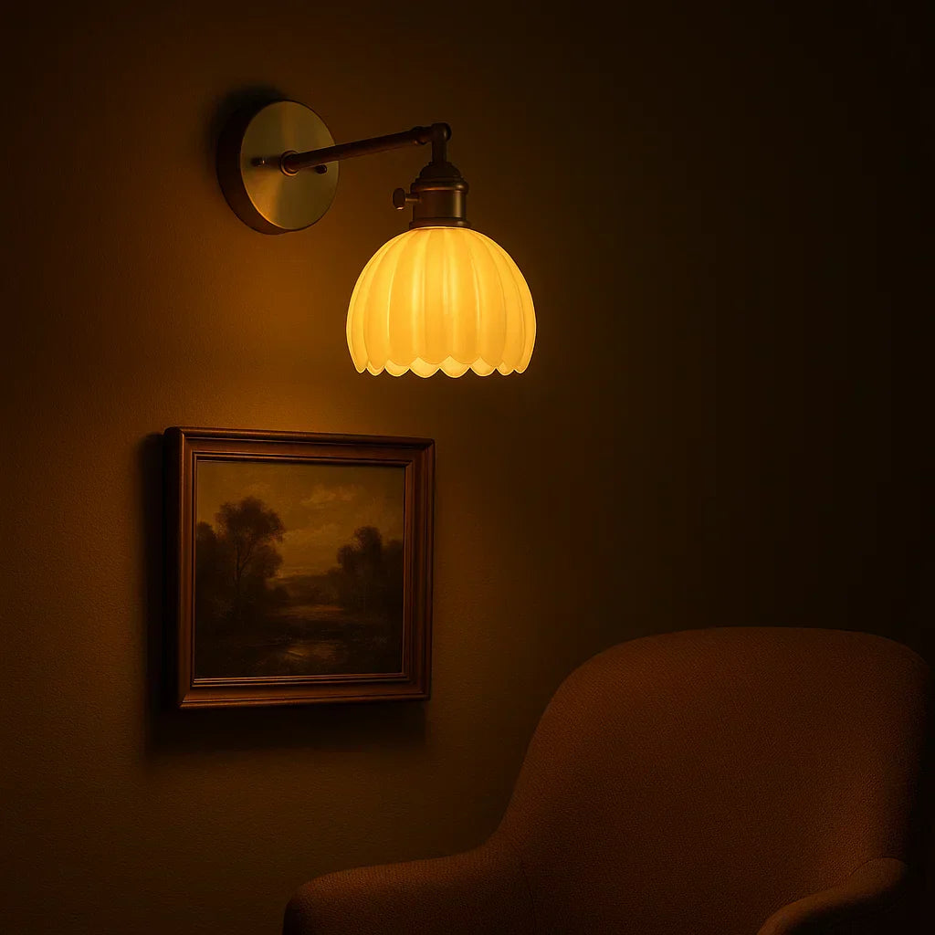 Retro Wall Lamp with Tulip Glass Shade | Vintage Style