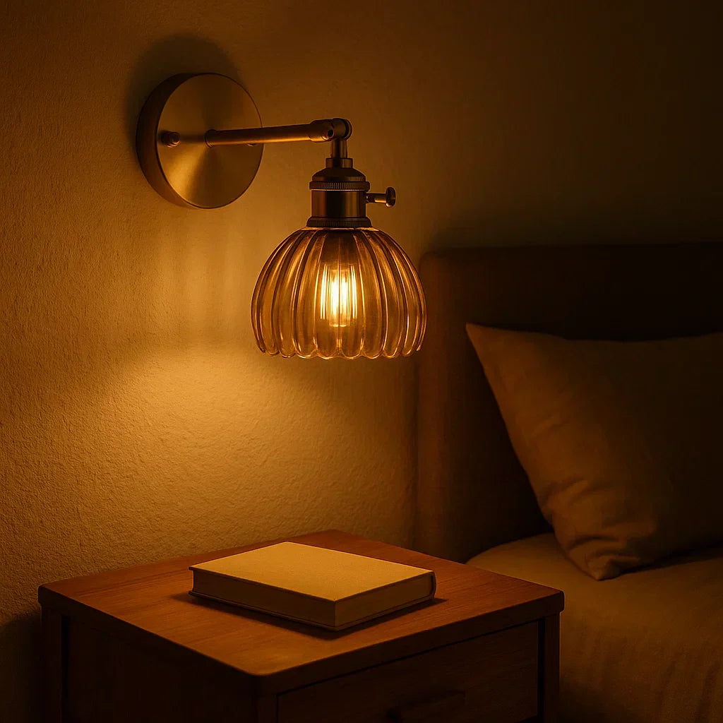 Retro Wall Lamp with Tulip Glass Shade | Vintage Style
