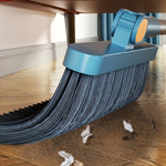 Rotatable Long Handle Broom and Dustpan Set with Built-In Comb Teeth